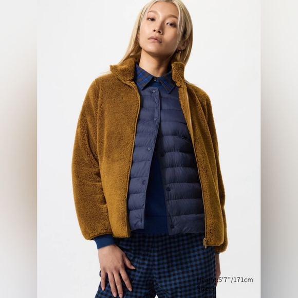 Uniqlo Jackets & Blazers - Uniqlo Fluffy Yarn Fleece Brown Full Zip Jacket